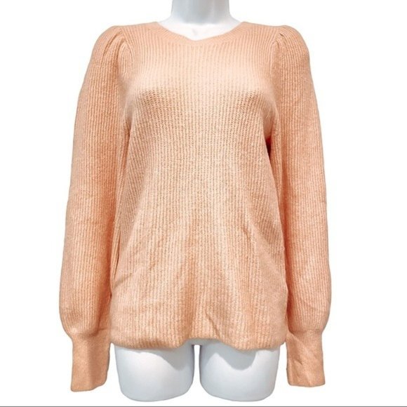 HALOGEN Blouson Sleeve Sweater in Pink Chintz - XS - NWT - Picture 3 of 3